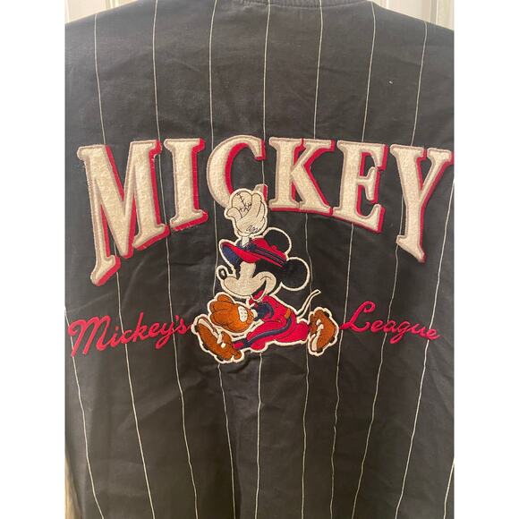 Rare Vintage Reversible Mickey Mouse Disney Baseball Bomber Varsity Jacket Sz M - Picture 4 of 13